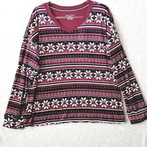 Nautica Women's Size XL 2 Piece Soft Warm Cozy Plush Pajama Sleepwear Set Snow